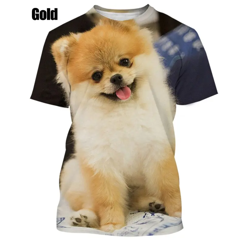 New Summer Hot Sale Funny Dog Pomeranian 3D Printing High Quality Men's And Women's T-shirt Tops Cute Tee Clothing Y2k Clothes