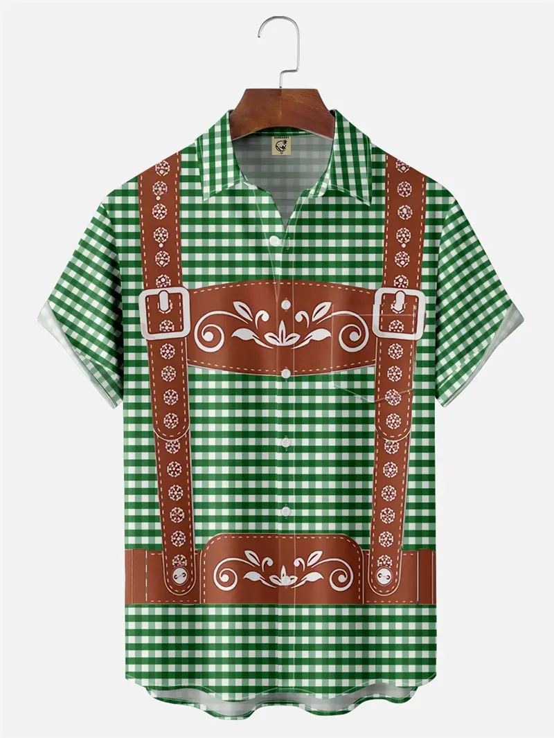 New Classic 3D Print Costume Oktoberfest Shirts For Men Women Funny Fashion Short Sleeve Hawaiian Shirt Cosplay Unisex Party Top