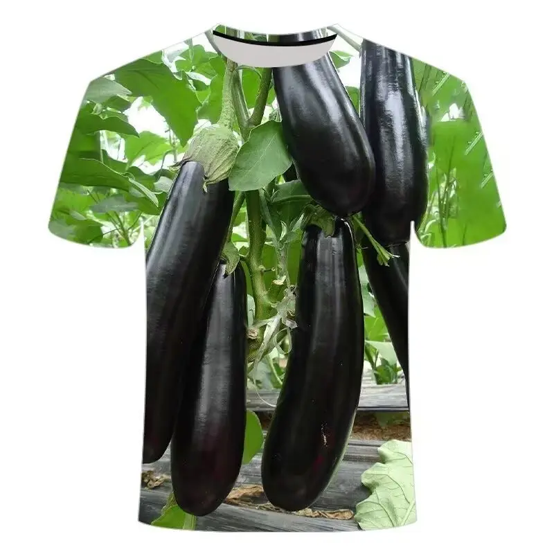 Funny Vegetables Cucumber 3d Print Graphic T Shirts Y2k Mens Designer Clothes Women Kids Personality Creative Casual O-neck Tops