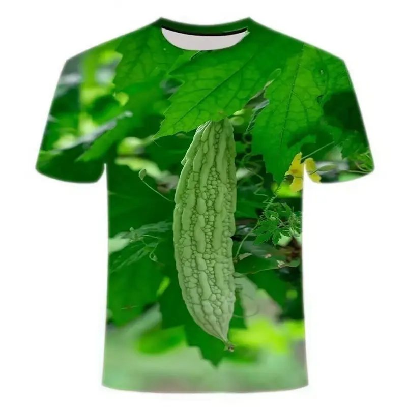 Funny Vegetables Cucumber 3d Print Graphic T Shirts Y2k Mens Designer Clothes Women Kids Personality Creative Casual O-neck Tops