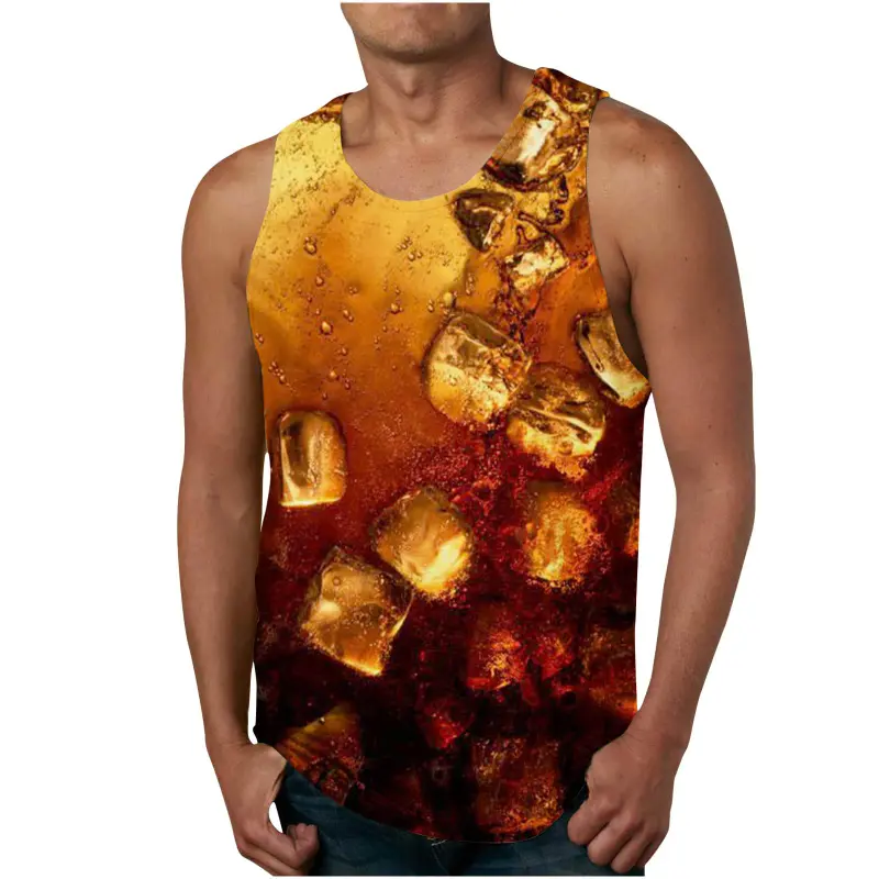 Mens 3D Print Tank Top Summer Casual Novelty Graphic Tees Beer Sleeveless Tshirt Gym Workout Bodybuilding Tank Tops Men Clothing