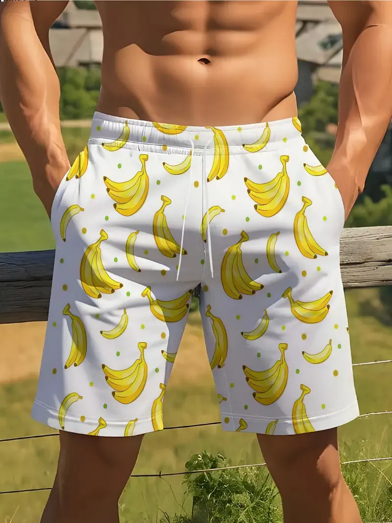 New Funny Fruit Banana Graphic Beach Shorts Men 3d Print  Short Pants Women Outdoor Sports Surf Board Swim Trunks Quick Drying