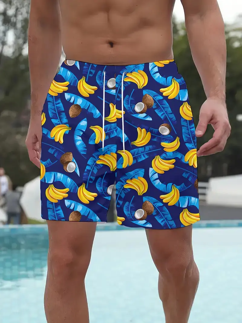 New Funny Fruit Banana Graphic Beach Shorts Men 3d Print  Short Pants Women Outdoor Sports Surf Board Swim Trunks Quick Drying