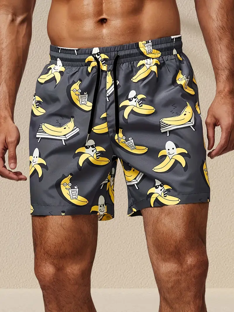 New Funny Fruit Banana Graphic Beach Shorts Men 3d Print  Short Pants Women Outdoor Sports Surf Board Swim Trunks Quick Drying