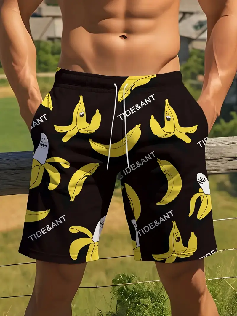 New Funny Fruit Banana Graphic Beach Shorts Men 3d Print  Short Pants Women Outdoor Sports Surf Board Swim Trunks Quick Drying