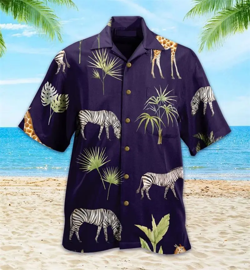Men's Horse Riding 3D Print Shirts For Men Casual Shirt Unisex Breathable Fashion Hawaii Beach Blouse Tops Streetwear Baggy Tees