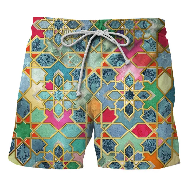 2024 New Fashion Retro Pattern 3d Printed Beach Pants Men Y2k Shorts Women Kids Ice Trunks Loose Casual Comfortable Sport Shorts