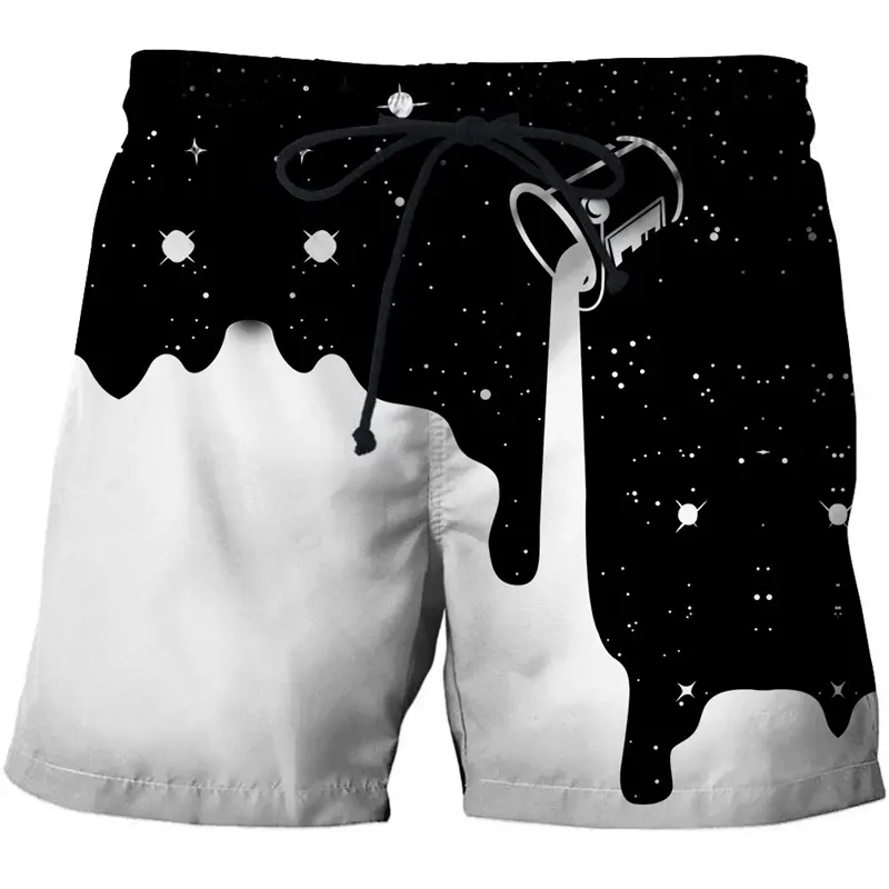 New Mens Rainbow Shorts Summer Casual Breathable 3D Graffity Beach Shorts Kids Comfortable Quick Dry Sportwear Swimwear Pants