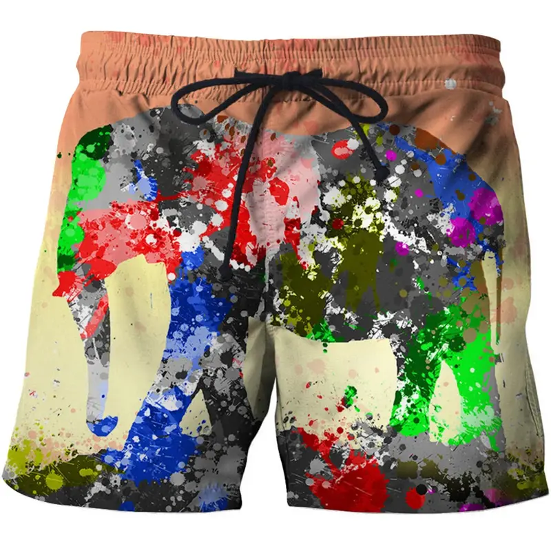 New Mens Rainbow Shorts Summer Casual Breathable 3D Graffity Beach Shorts Kids Comfortable Quick Dry Sportwear Swimwear Pants