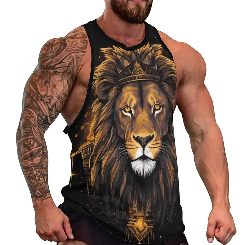 Newest Fashion Tiger Lion 3D Print Men's Tank Tops Casual Hip Hop Graphic Streetwear Fitness Tops Men Summer Sleeveless Shirts