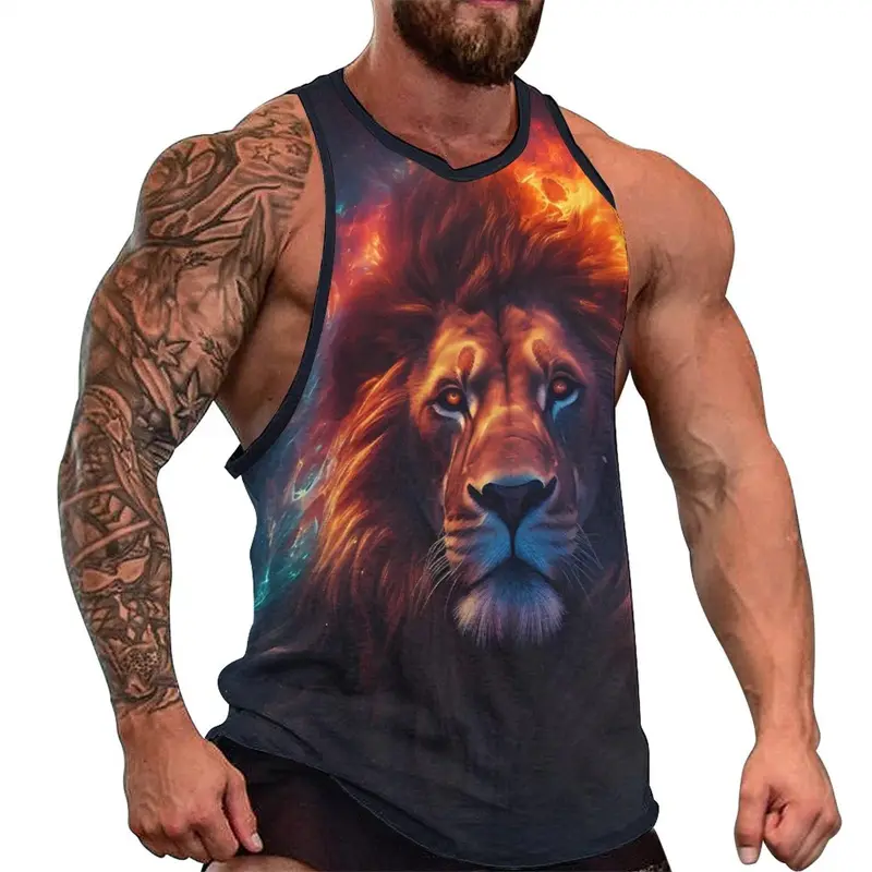Newest Fashion Tiger Lion 3D Print Men's Tank Tops Casual Hip Hop Graphic Streetwear Fitness Tops Men Summer Sleeveless Shirts