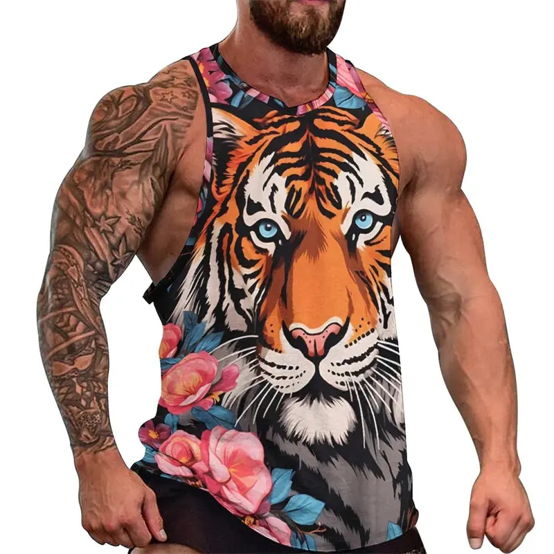 Newest Fashion Tiger Lion 3D Print Men's Tank Tops Casual Hip Hop Graphic Streetwear Fitness Tops Men Summer Sleeveless Shirts