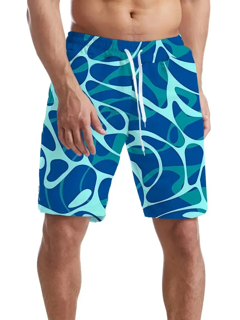 Psychedelic Pattern 3d Printed Shorts For Men's Trendy Personality Short Pants Colorful Male Summer Swim Short Quick Drying New