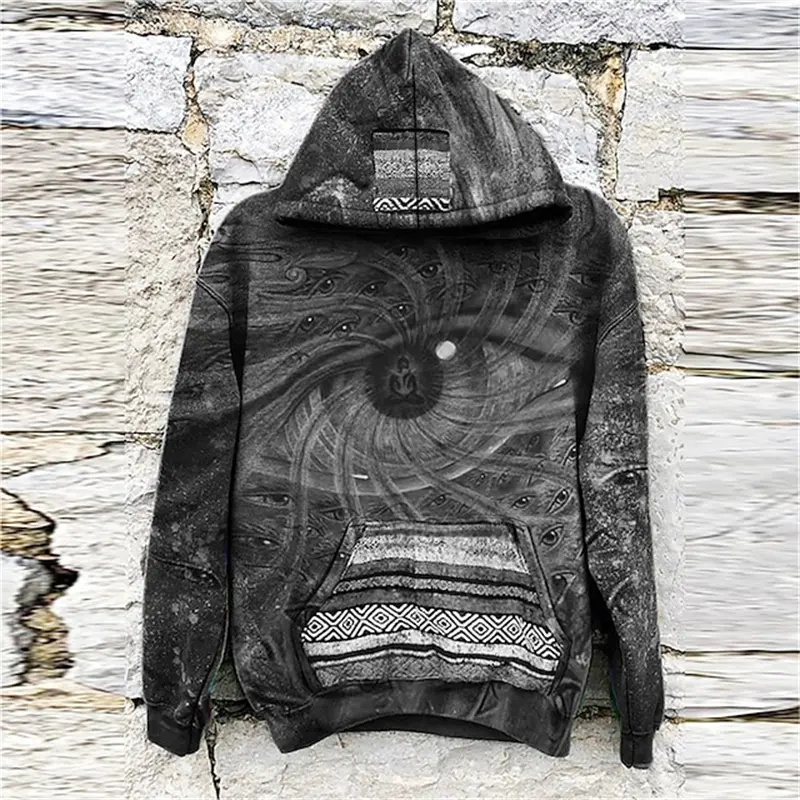 Vintage Men's Hoodies 3D Mysterious Eyes Graphic Printing Sweatshirts Casual Hoodie Autumn Oversized Y2K Harajuku Pullovers New