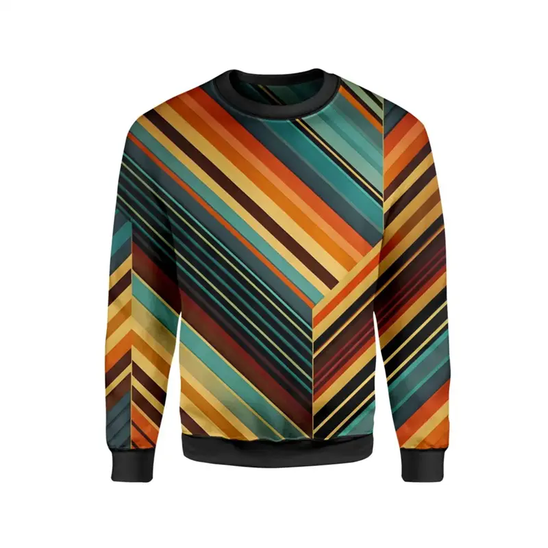 Colorful Geometric Pattern Sweatshirt Men Kids 3d Print Long Sleeve Harajuku Y2k Tops Oversize O-Neck Pullover Casual Men Hoodie