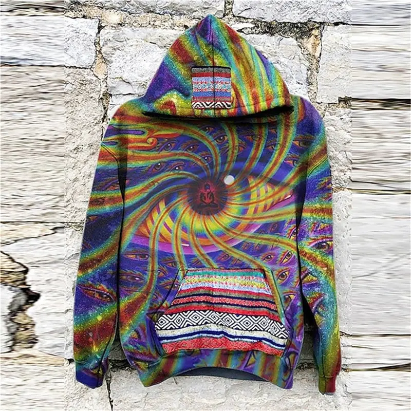 Vintage Men's Hoodies 3D Mysterious Eyes Graphic Printing Sweatshirts Casual Hoodie Autumn Oversized Y2K Harajuku Pullovers New
