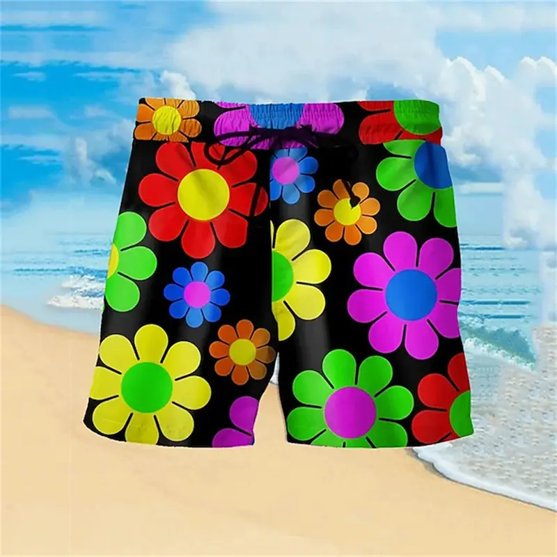 Sunflower 3d Print Beach Shorts For Men And Women Flower Pattern Swimwear Trunks Kid Comfortable Breathable Hawaiian Short Pants