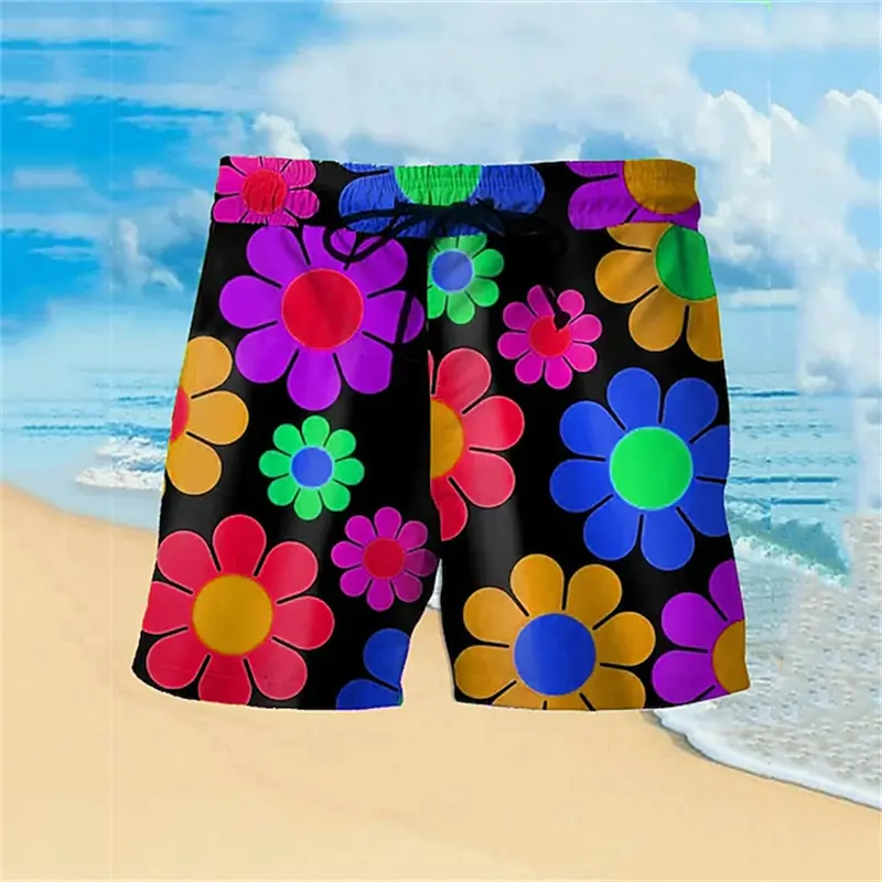 Sunflower 3d Print Beach Shorts For Men And Women Flower Pattern Swimwear Trunks Kid Comfortable Breathable Hawaiian Short Pants