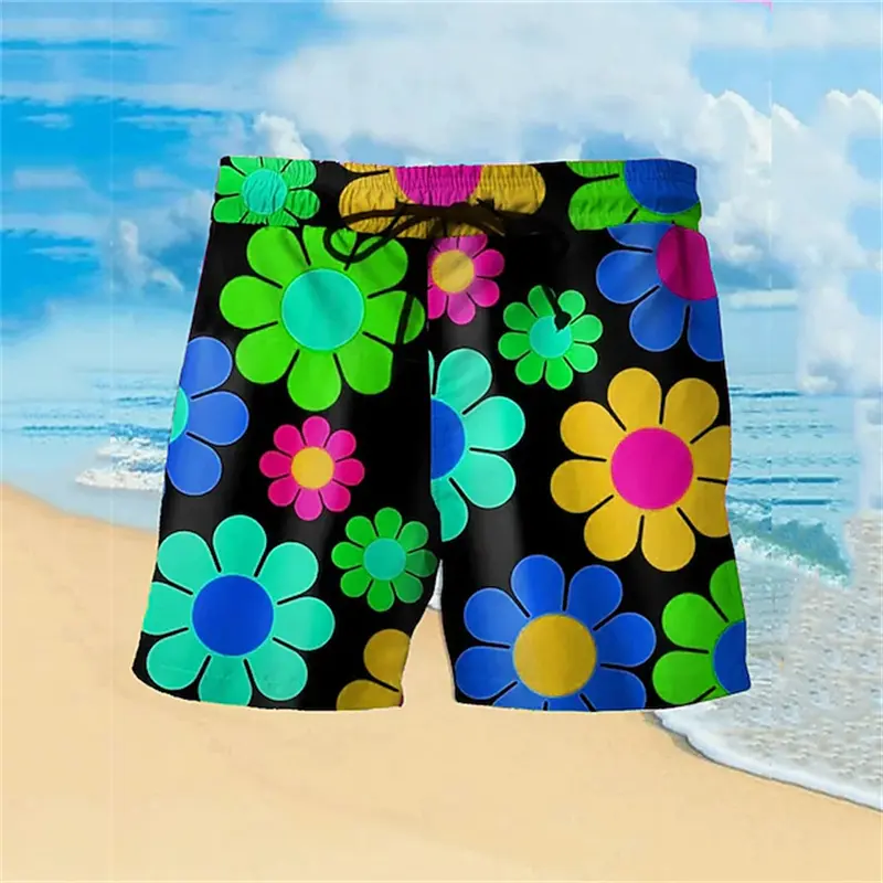 Sunflower 3d Print Beach Shorts For Men And Women Flower Pattern Swimwear Trunks Kid Comfortable Breathable Hawaiian Short Pants