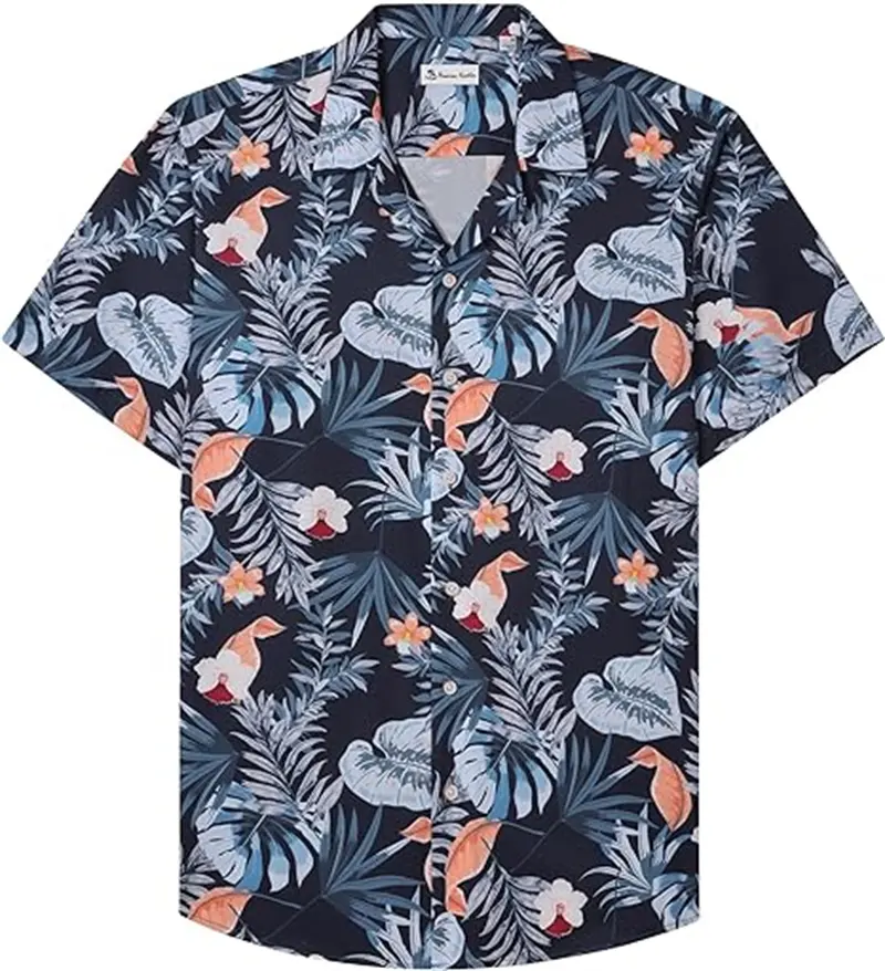 Coconut Tree 3D Print Mens Hawaiian Shirts Gentle Mens Short Sleeve Beach Shirt Vacation Party Lapel Blouse Fashion Clothes Men