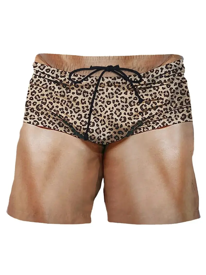 New Summer Men's Board Shorts Swimming Pants Funny Fake Underwear 3d Printed Personality Novelty Unisex Casual Trunks Quick Dry