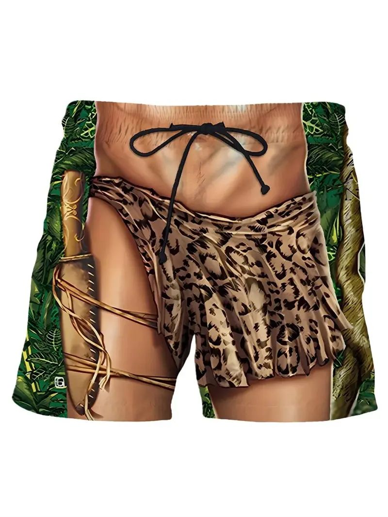 New Summer Men's Board Shorts Swimming Pants Funny Fake Underwear 3d Printed Personality Novelty Unisex Casual Trunks Quick Dry