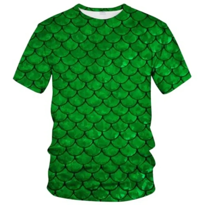 Funny Fish Scale Pattern 3D Print Tshirt Men And Women Summer Fashion Personality O Neck Short Sleeve T Shirt Casual Kid Tee Top