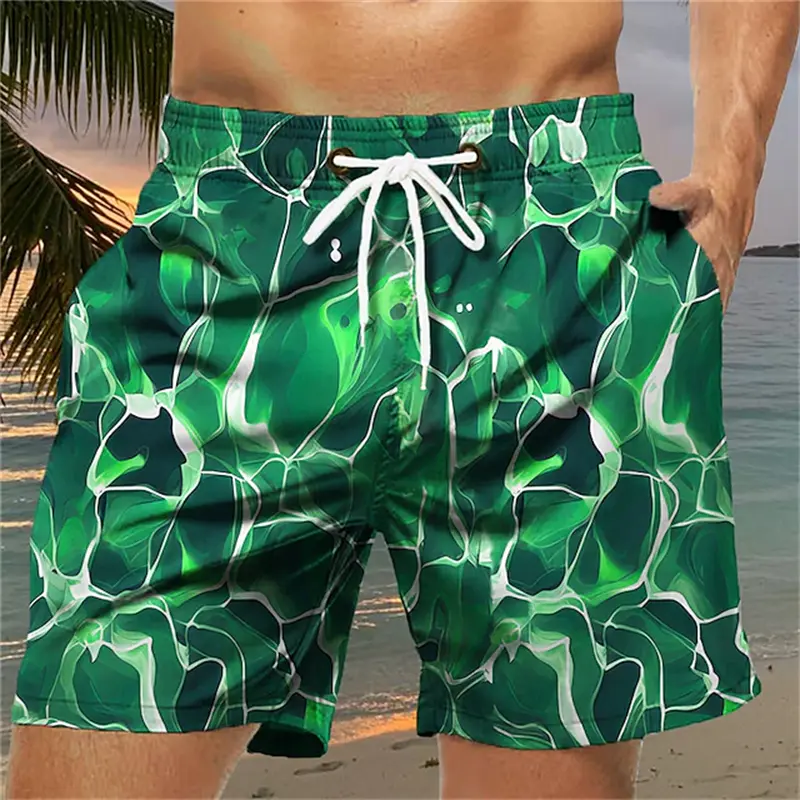 Personality Seawater 3D Printed Shorts Men's Hawaii Swim Shorts Summer Casual Vacation Beach Trunks Kids Oversized Board Pants