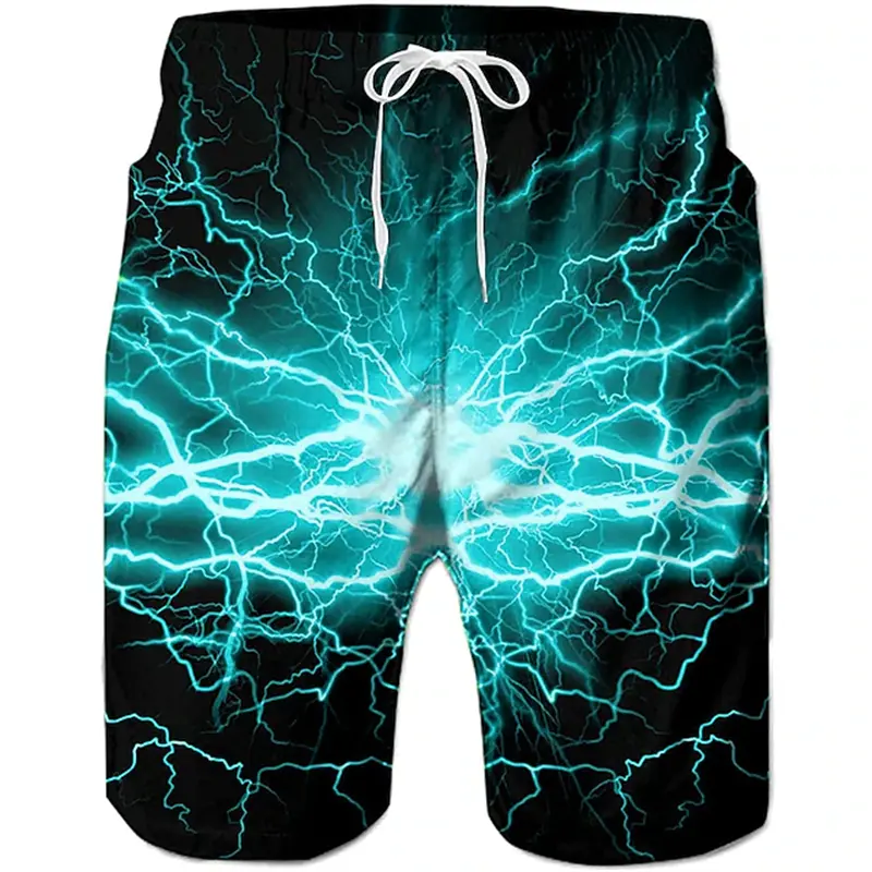 Personality Seawater 3D Printed Shorts Men's Hawaii Swim Shorts Summer Casual Vacation Beach Trunks Kids Oversized Board Pants