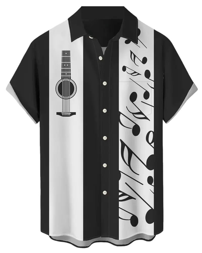 Music Men's Shirt 3d Print Casual Fashion Short Sleeved Shirt For Men Loose Summer Hawaiian Shirt Man Casual Men's Clothing New