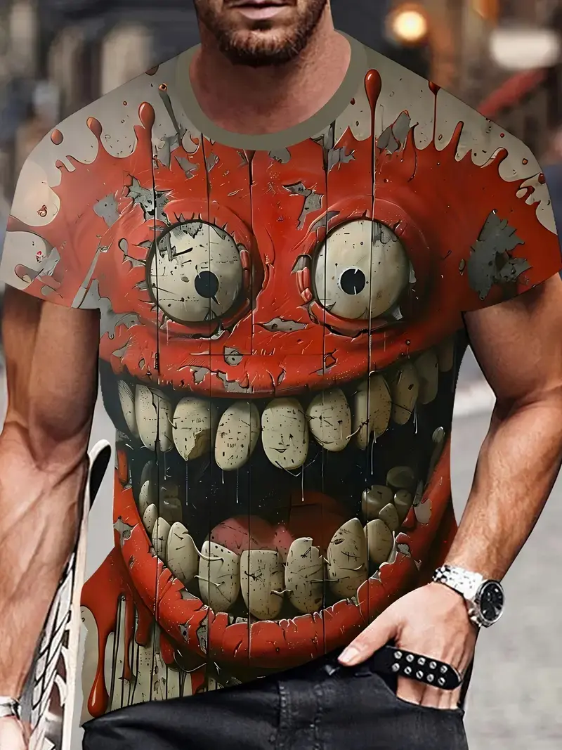 3D Printed Funny Abstract Face Graphic T-Shirt For Men Women Street Casual Short Sleeve Unisex Tee Shirt Oversized Men's Tshirts
