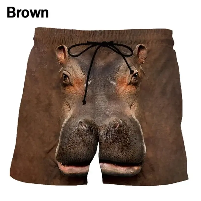 3D Funny Elephant Animal Print Beach Shorts For Men Women Casual Hawaiian Surf Board Short Pants Kids Quick Dry Gym Swim Trunks