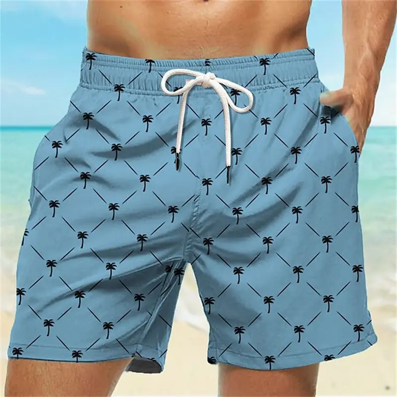 Simple Geometry Graphic Swim ShortsFor Men New Pop Summer 3D Printed Quick Drying Short Pants Unisex Casual Sports Beach Shorts