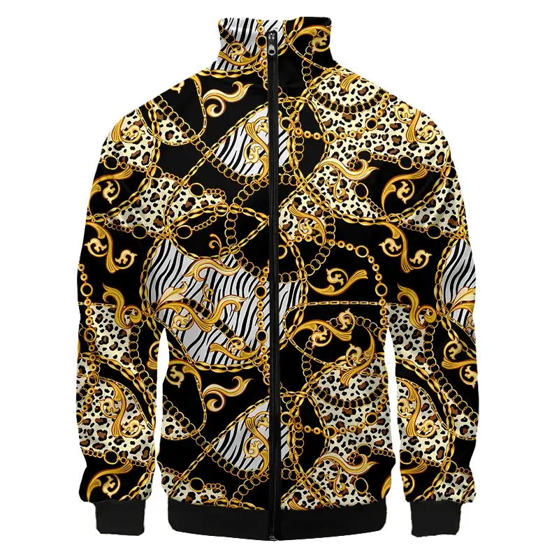 Luxury Baroque 3D Print Jacket for Men Women Sweatshirt Fashion Jacket Oversized Clothing Harajuku Couple Baseball Tops New