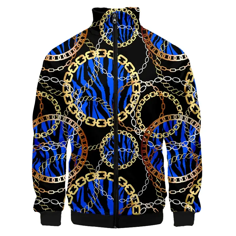 Luxury Baroque 3D Print Jacket for Men Women Sweatshirt Fashion Jacket Oversized Clothing Harajuku Couple Baseball Tops New