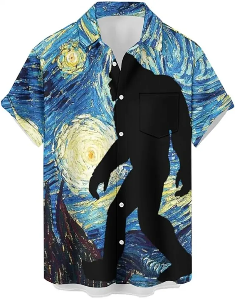 Funny Alien Graphic 3D Print Shirts For Men Women Oversized Hip Pop Shirt Male Clothing Casual Shirt Lapel Button Summer Blouse