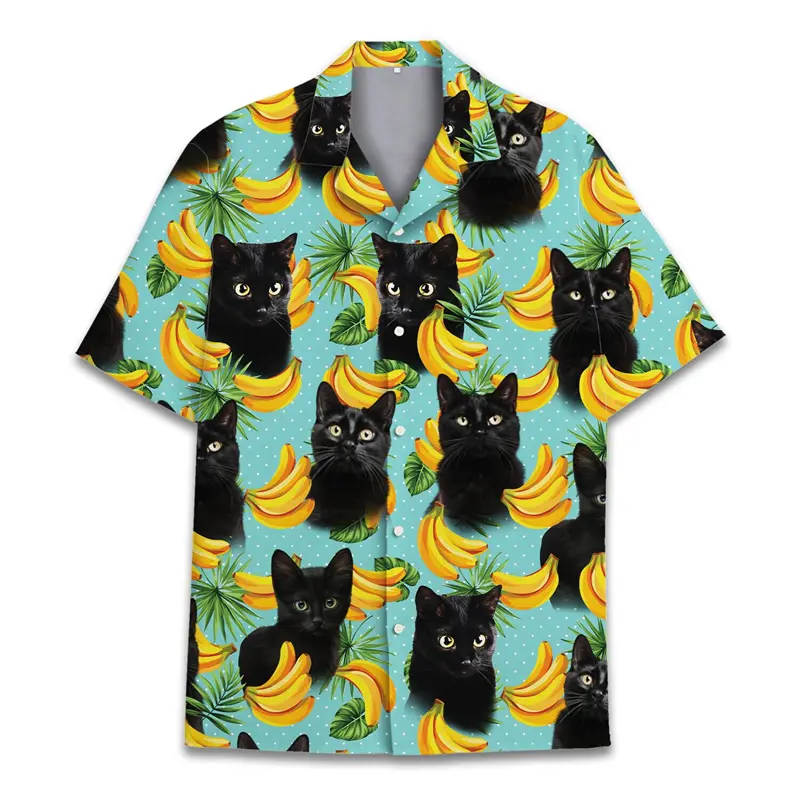 Funny Raccoon 3D Print Shirts For Men Hawaiian Casual Short Sleeve Lapel Blouse Women Kids Summer Holiday Short Sleeved Shirt