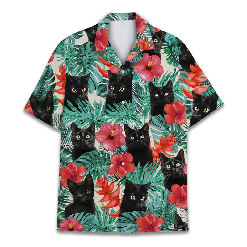 Funny Raccoon 3D Print Shirts For Men Hawaiian Casual Short Sleeve Lapel Blouse Women Kids Summer Holiday Short Sleeved Shirt