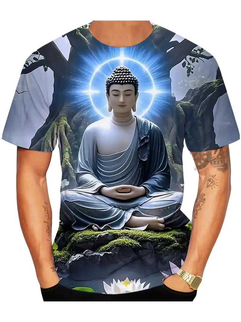 3D Print Buddha Shakyamuni Buddhist T Shirt Ancient India Spiritual Totem Kid Streetwear T-shirts Summer Fashion Mens Clothing