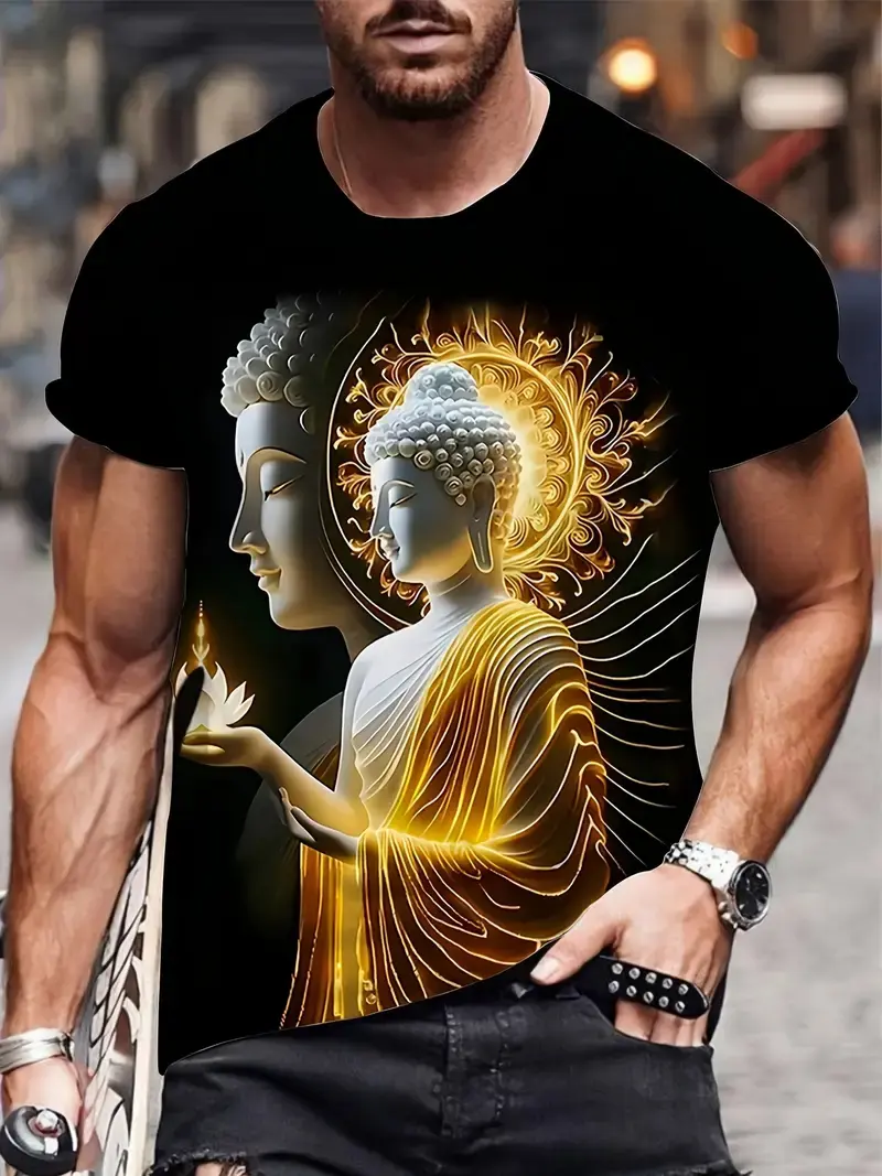 3D Print Buddha Shakyamuni Buddhist T Shirt Ancient India Spiritual Totem Kid Streetwear T-shirts Summer Fashion Mens Clothing