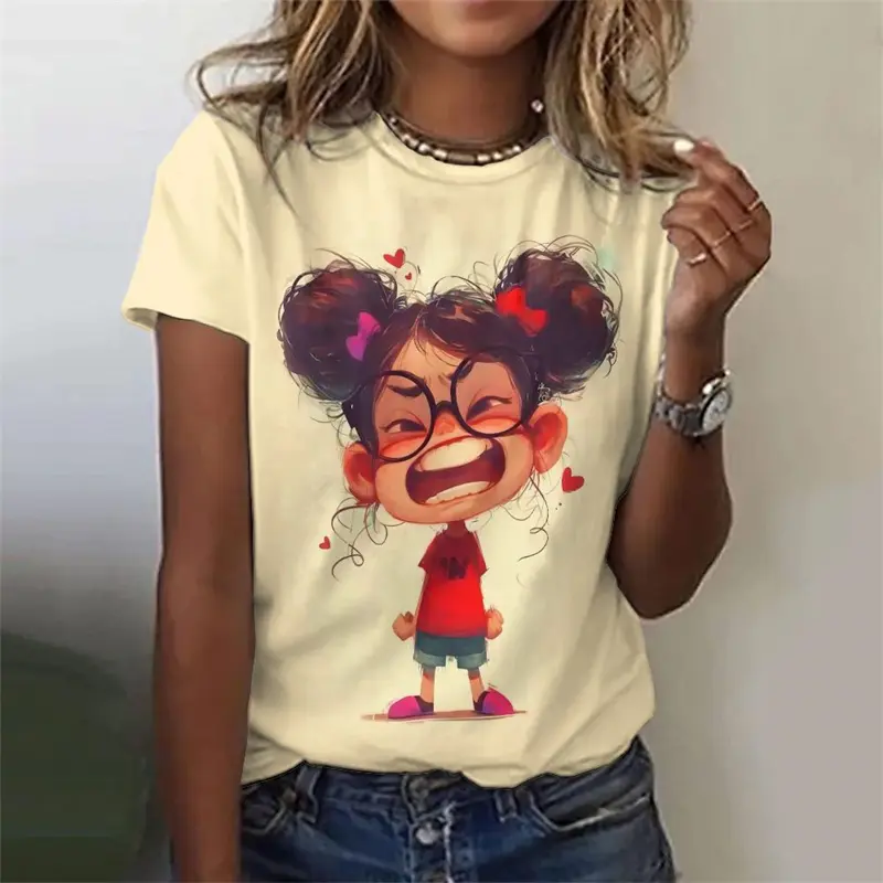 Anime Girls 3D Print Women T Shirt Y2k Tops Girl Plus Size Anime Graphic Tee Female Trend Harajuku Short Sleeve Tees Clothing
