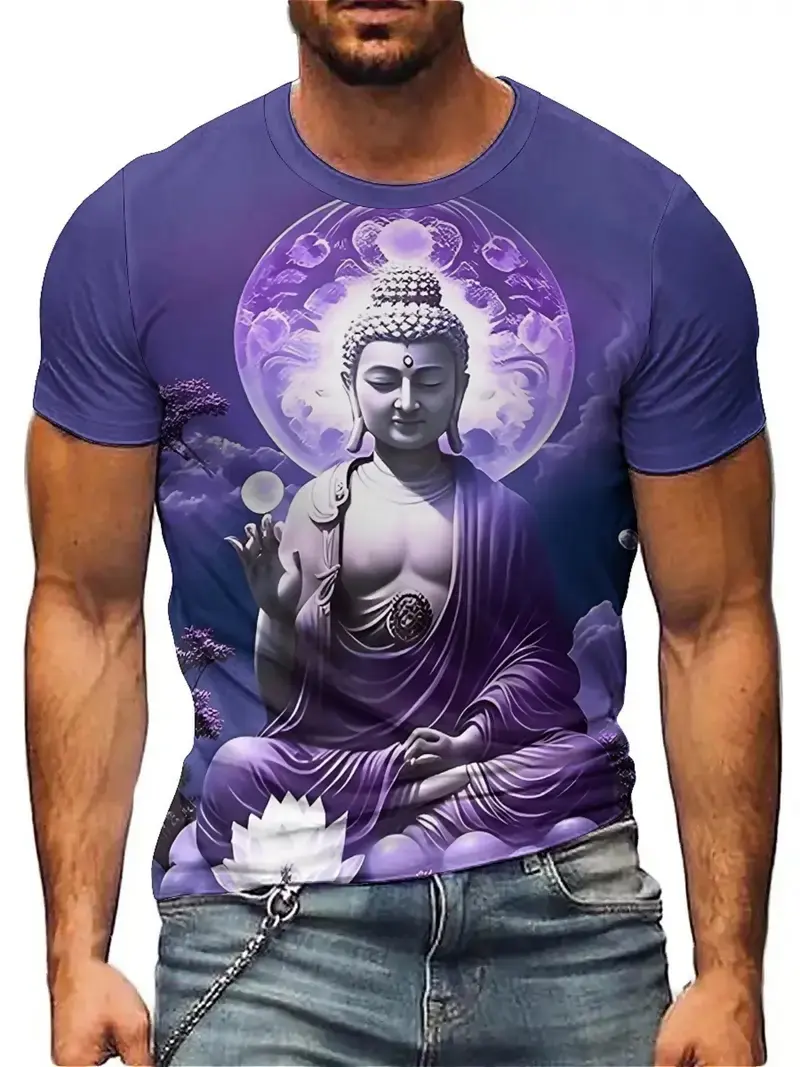 3D Print Buddha Shakyamuni Buddhist T Shirt Ancient India Spiritual Totem Kid Streetwear T-shirts Summer Fashion Mens Clothing