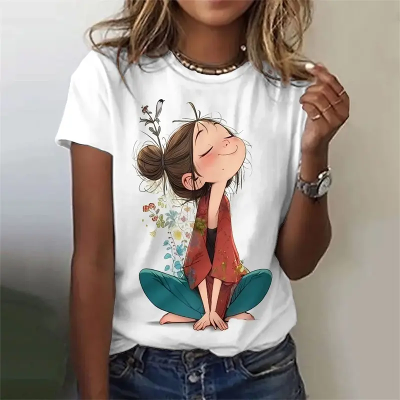 Anime Girls 3D Print Women T Shirt Y2k Tops Girl Plus Size Anime Graphic Tee Female Trend Harajuku Short Sleeve Tees Clothing