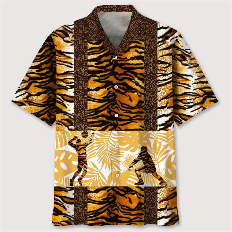 Funny Frog Graphic Hawaiian Shirt For Men Animal Leopard 3D Printed Aloha Shirts Casual Streetwear Short Sleeve Blouse Y2k Tops