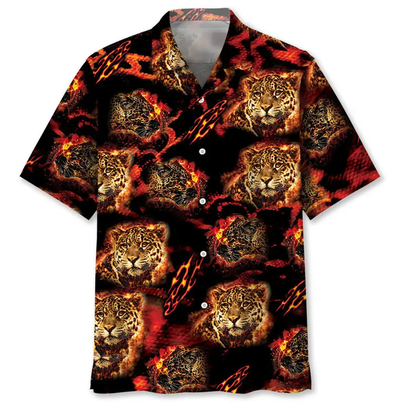 Funny Frog Graphic Hawaiian Shirt For Men Animal Leopard 3D Printed Aloha Shirts Casual Streetwear Short Sleeve Blouse Y2k Tops