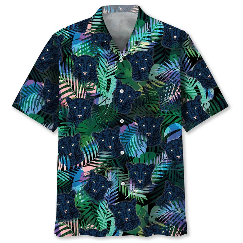 Funny Frog Graphic Hawaiian Shirt For Men Animal Leopard 3D Printed Aloha Shirts Casual Streetwear Short Sleeve Blouse Y2k Tops