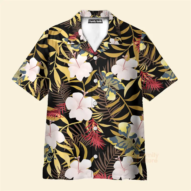 Lucky Sunflower 3D Print Shirt Mens Womens Hawaiian Y2k Shirts Graphic Tees Casual Floral Lapel Blouse Oversized Funny Clothing