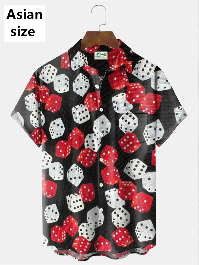 3d Printed Poker Game Pattern Hawaiian Shirts For Men Summer Fashion Short Sleeve Tops New Design Summer Harajuku Women Blouse