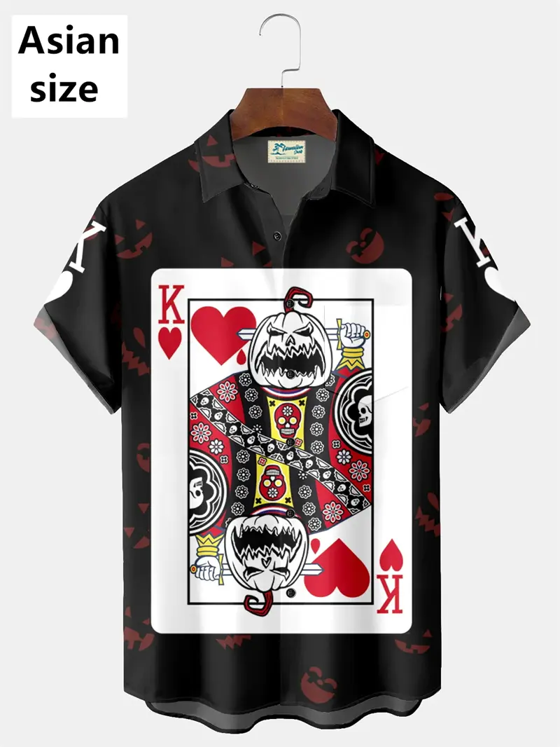 3d Printed Poker Game Pattern Hawaiian Shirts For Men Summer Fashion Short Sleeve Tops New Design Summer Harajuku Women Blouse