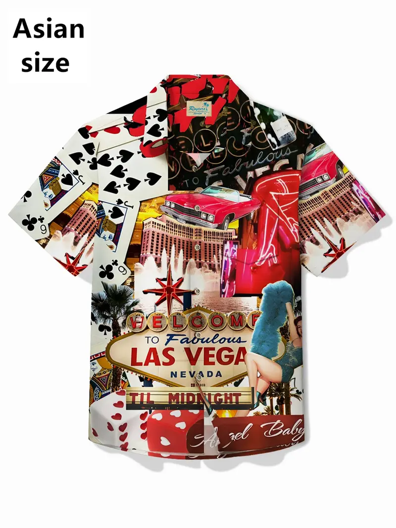 3d Printed Poker Game Pattern Hawaiian Shirts For Men Summer Fashion Short Sleeve Tops New Design Summer Harajuku Women Blouse